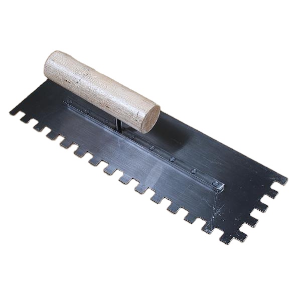 hot sell Construction hand steel tool trowel Plastering Trowel with teeth wooden handle
