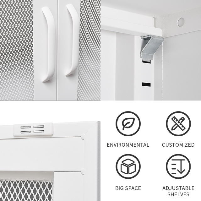 Modern Designs White Net Door Metal Storage Cabinet Dish Dryer For Kitchen Cabinet Organizer