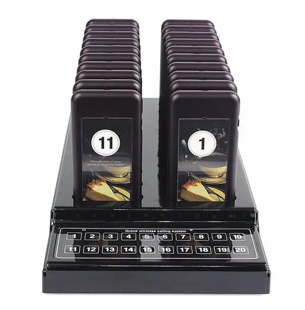 Wireless calling system for 1 keyboard with 20 pagers