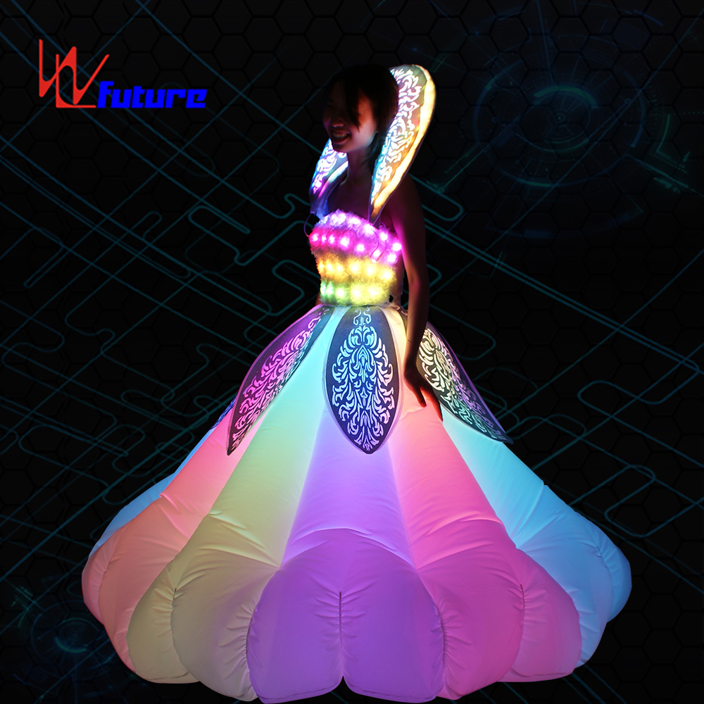 wireless controller LED inflatable party dress,LED light inflatable princess suit for performance