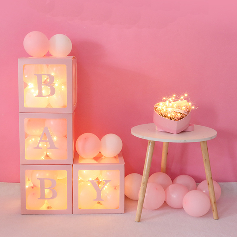 4 шт./компл. квадратный Baby Shower поставки шар коробки прозрачный ящик для вечеринки по случаю Дня Рождения Декор