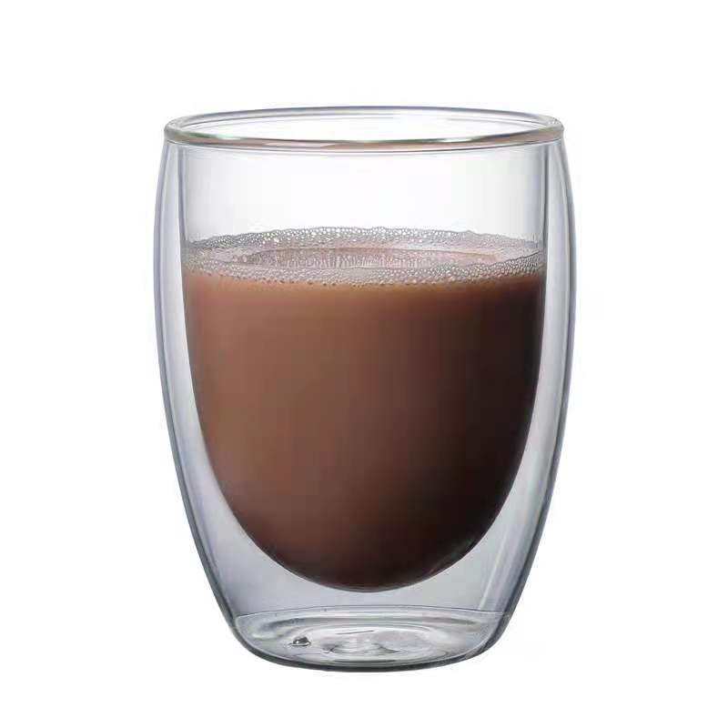 2020 Double Wall Glass Coffee Mugs with Handle,Clear Insulated Coffee Glass Cup Glass Cappuccino Tea Latte Cups