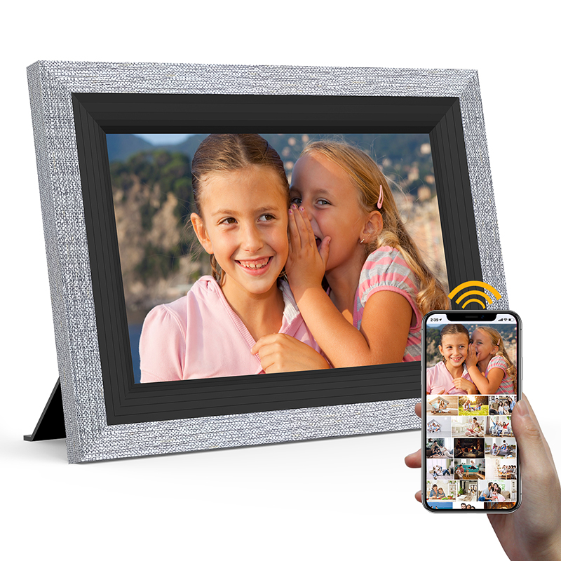 Цифровая фоторамка PRITOM PF100 с Wi-Fi, умный сенсорный экран 10,1 дюйма, 1 + 16 Гб