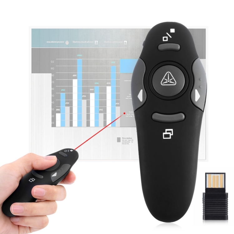 Прямая Заводская мультимедийная Презентация с лазерной указкой и USB-приемником для проектора/ПК/ноутбука, Дистанция управления: 15 м