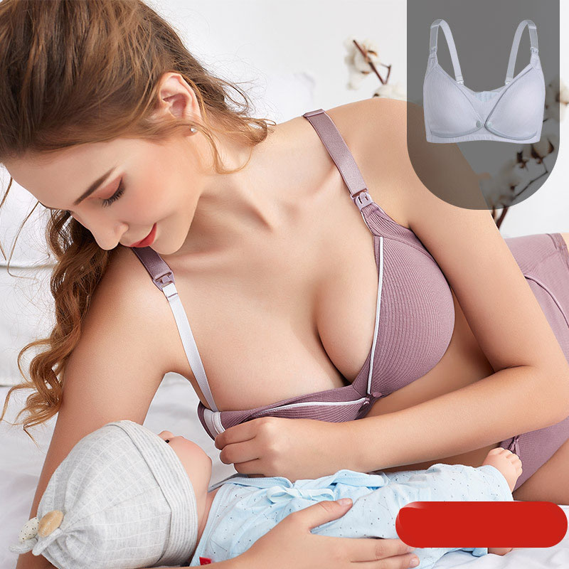 Front open-button large size breastfeeding bra gathering adjustment maternity underwear without steel rim breastfeeding cover