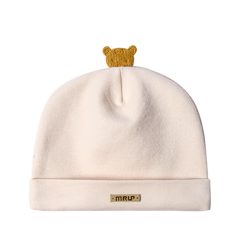 Autumn Winter Korean new cotton double-layer warm blank bonnet newborn infant baby knit hat