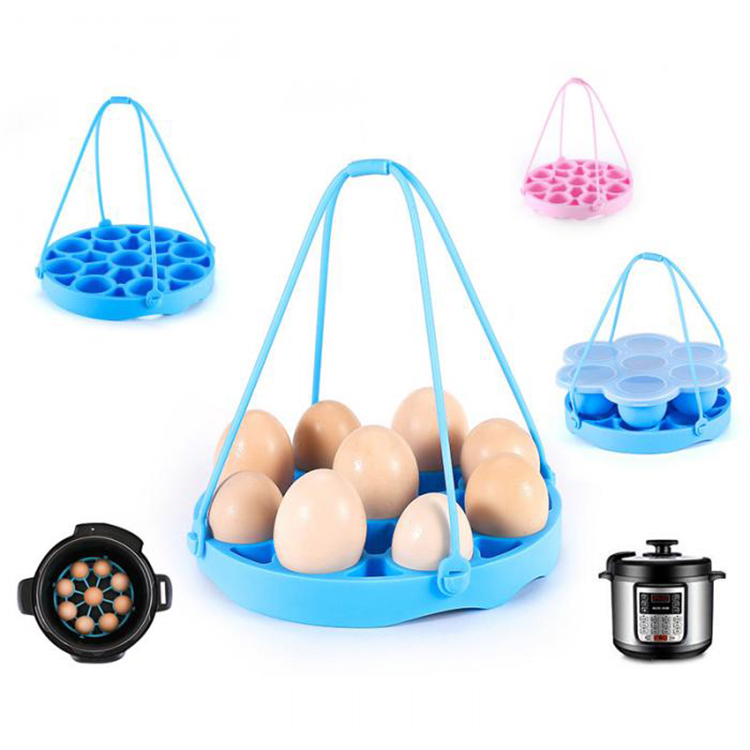 Customized Heat Resistant Food Grade Removable Silicone Anti-Scalding Egg Steamer Rack For Kitchen Accessories