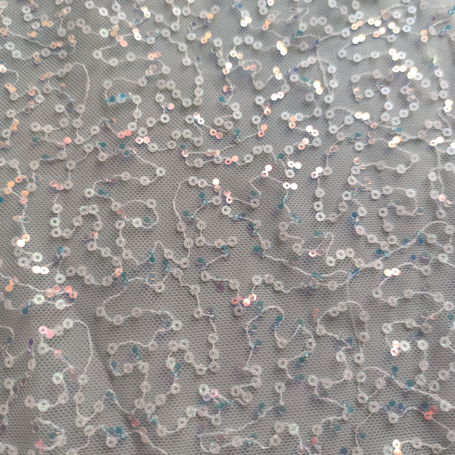 AB colourful iridescent white sequins fabric embroider lace fabric
