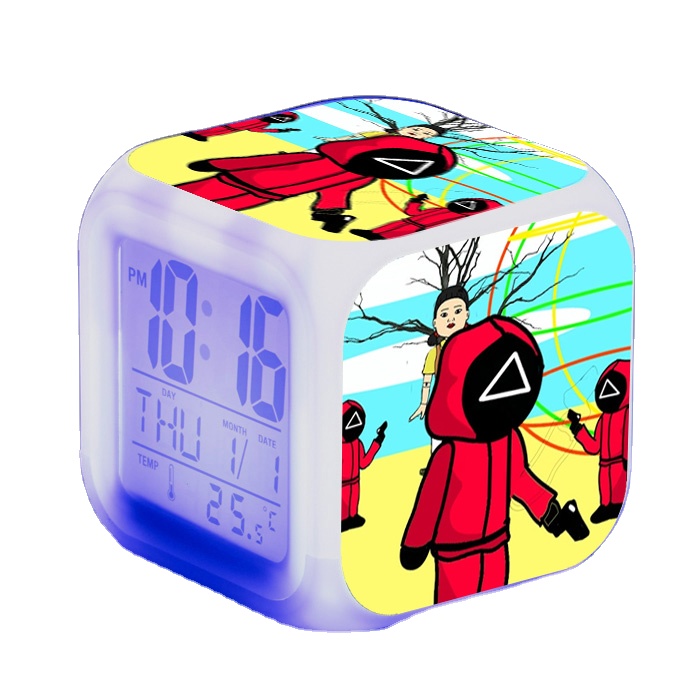 Squid Game Tv Show Novelty Gadget Hunting Squid Game LED Alarm Clock