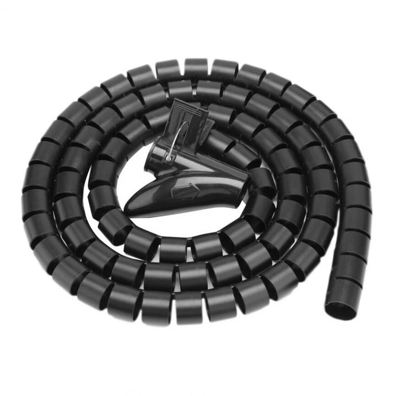 1 Pcs 1.6cm*2m Flexible Spiral Cable Organizer Storage Pipe Cord Protector Management Cable Winder Desk Tidy Cable Accessories