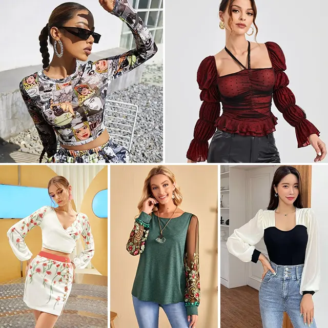 apparel stock  used clothes Wholesale luxury brand tops skirts pants T Shirts women's export sources bales