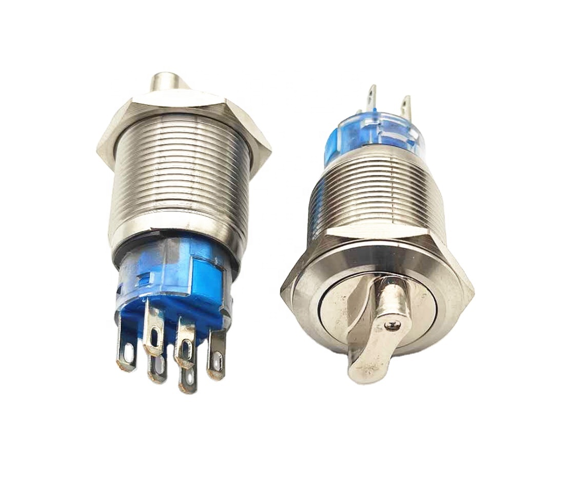 Нержавеющая сталь 3way 6pin 24V IP67 поворотный кнопочный переключатель