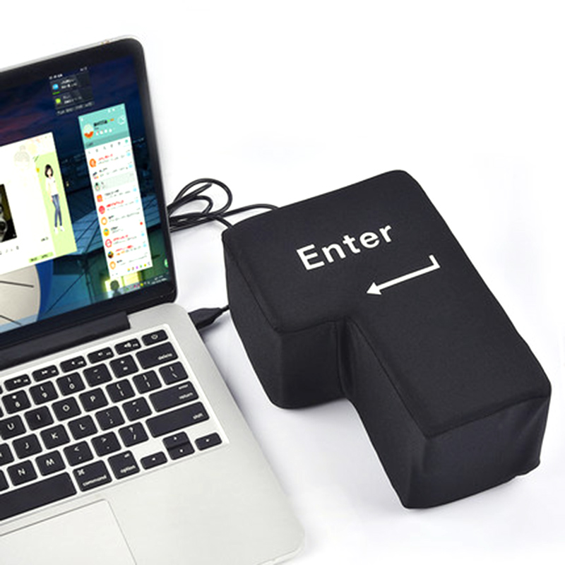 Usb Enter Key Vent Pillow Soft Computer Button Return Key For Offices Decompression Pillow Stress Relief Toy Enter Button