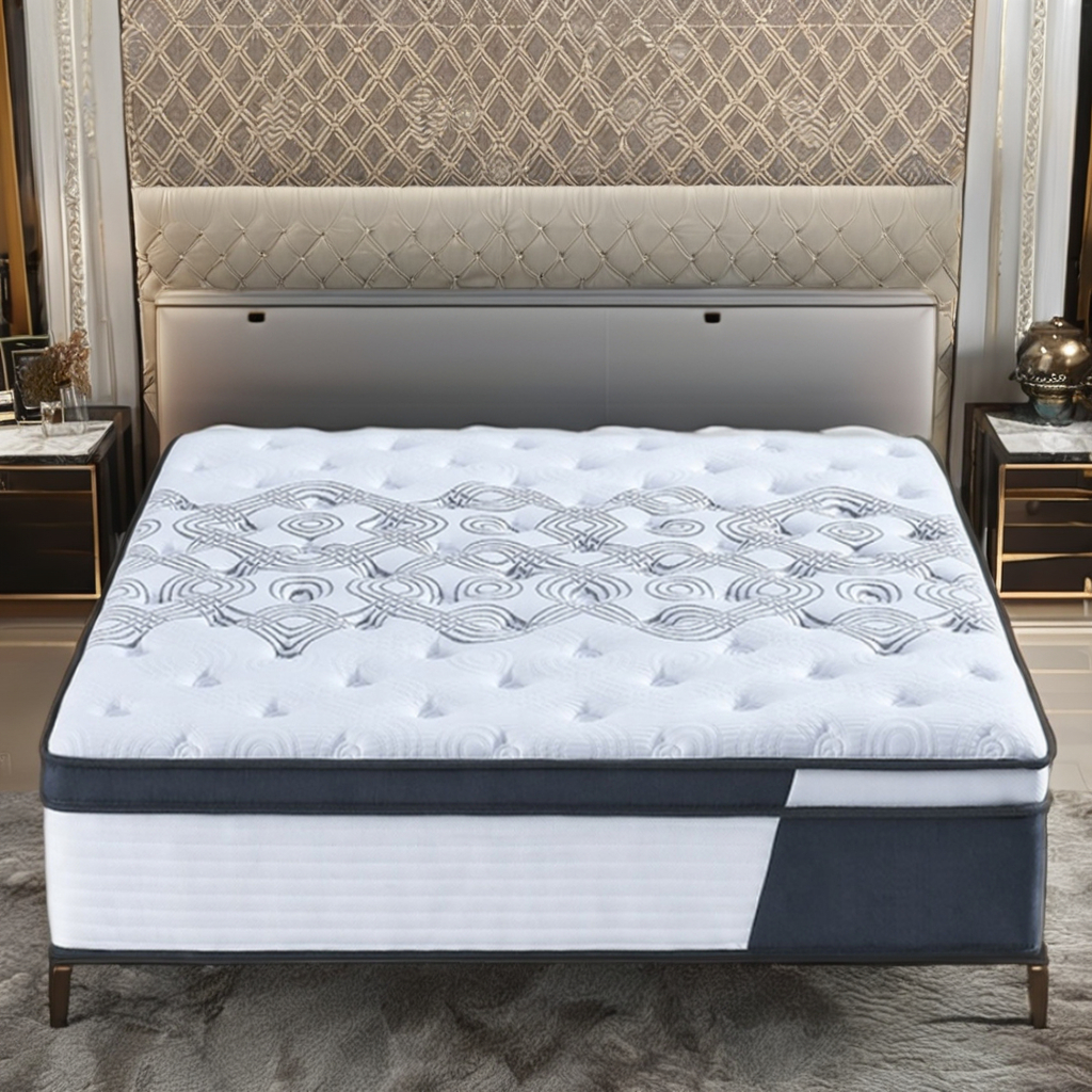 Hotel Natural Latex Memory Foam Mattress, 8/10/12/14 Inches, King/Queen Size, Roll Up Sleep Gel Twin Pocket Spring Bed, In A Box