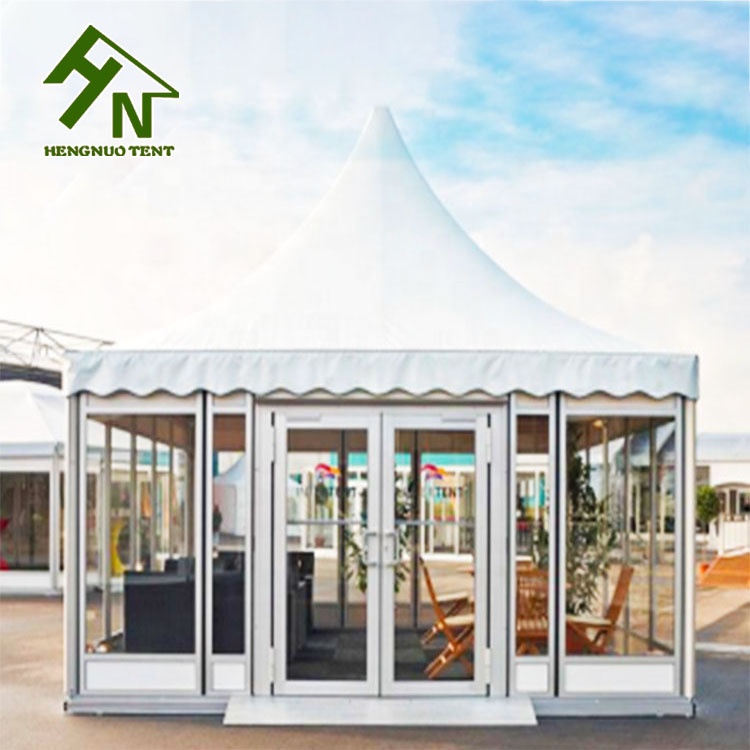 Hot sale durable celebration pagoda tent with glass wall