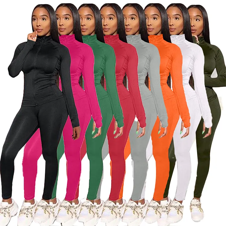 New Arrival Lady Tracksuit Long Sleeve Jogging Sexy Bodycon Two Piece Autumn Women Sweat Suits Set