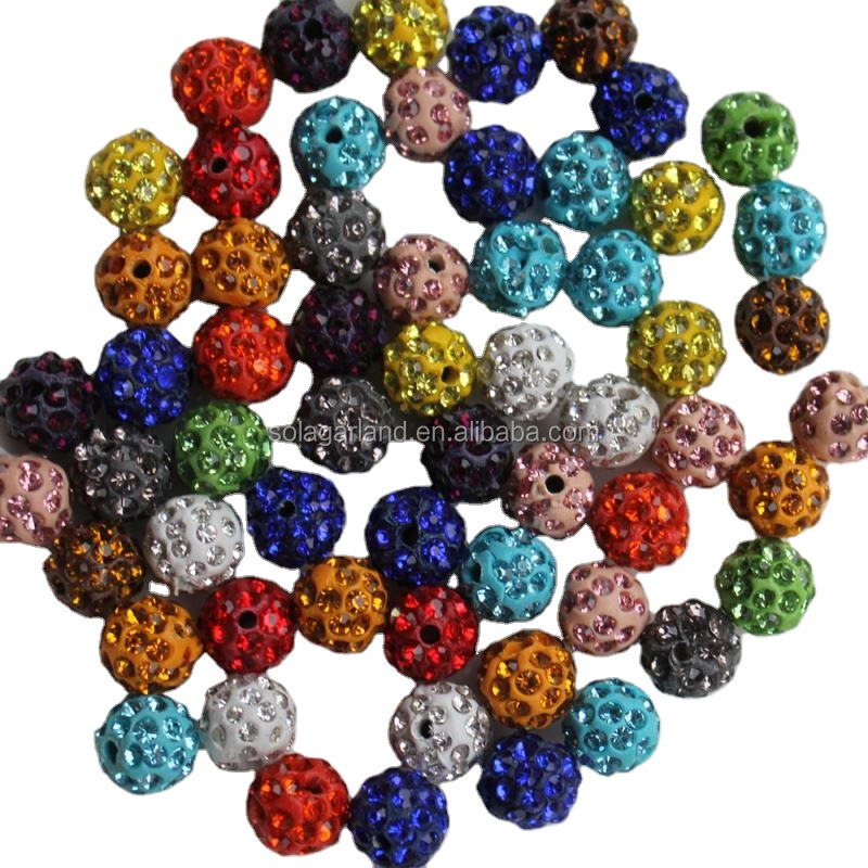 Necklace bracelet Jewelry charms paved 10MM 100pcs/lot clay beads polymer