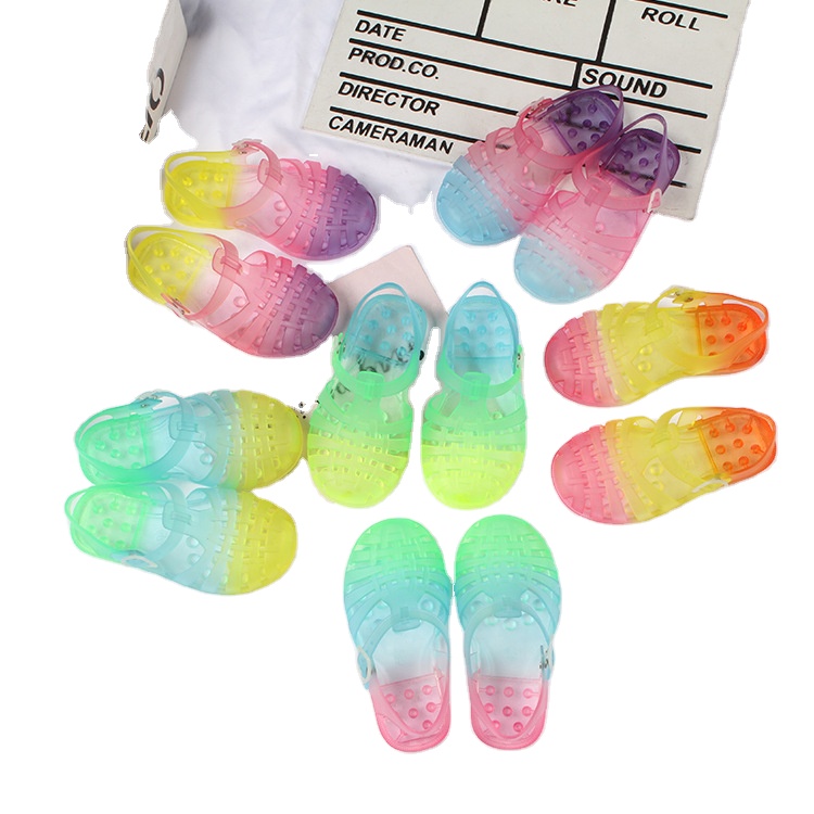 2021 новые летние сандалии желе Радуга Clolor Tie Dye