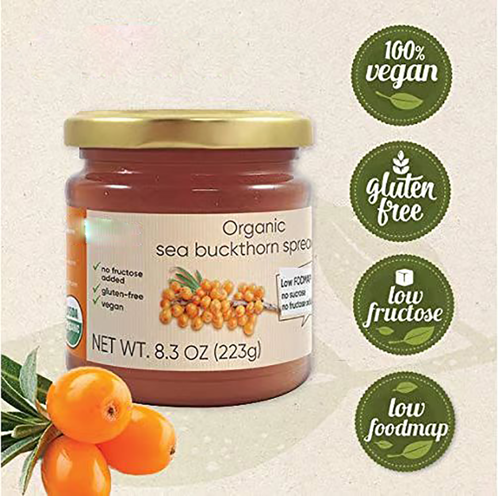 Organic Sea Buckthorn Natural Jam No Added Fructose, Lactose & Gluten Free