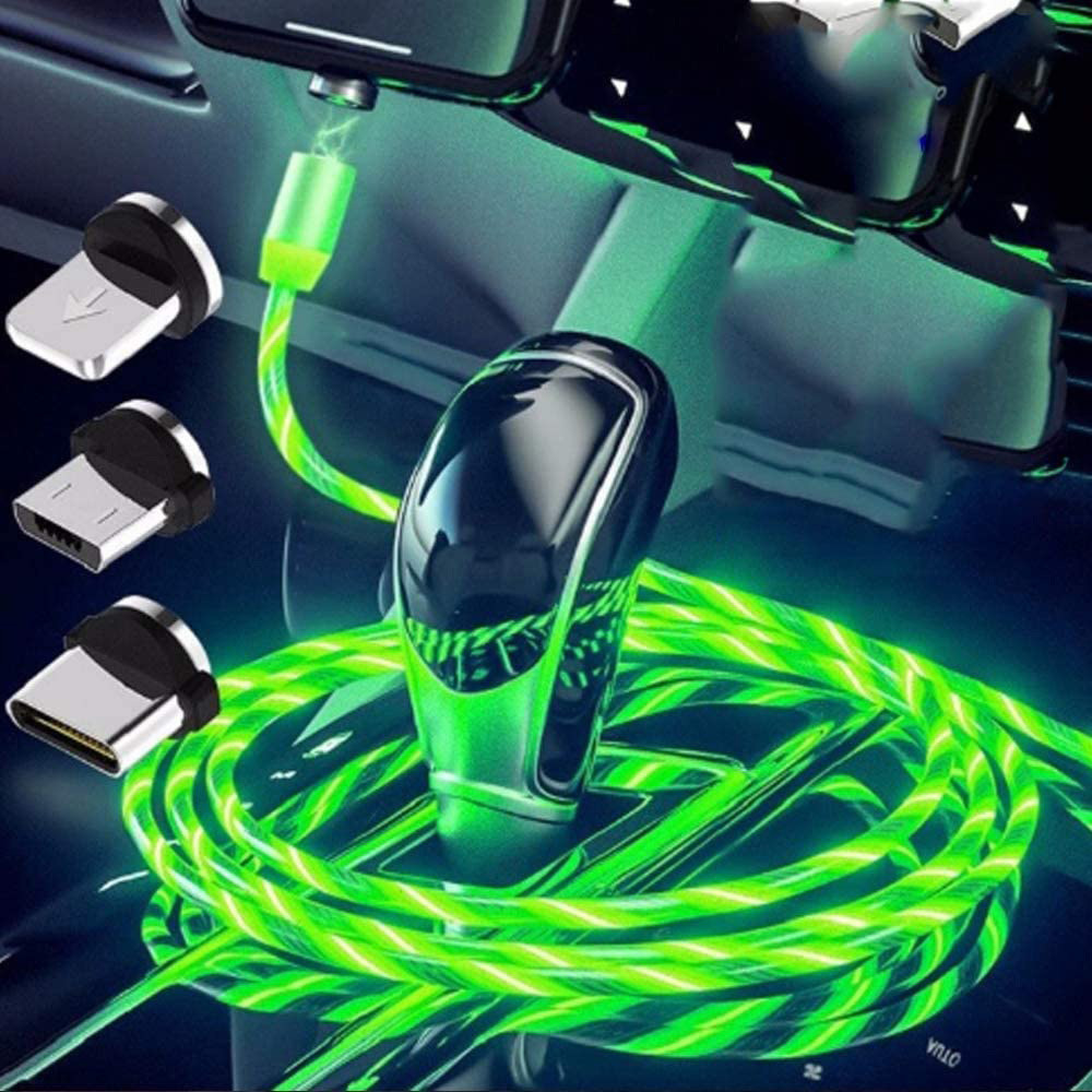 Недорогой сверхмощный 10 футов Магнитный светодиодный USB-кабель для зарядки телефона типа C