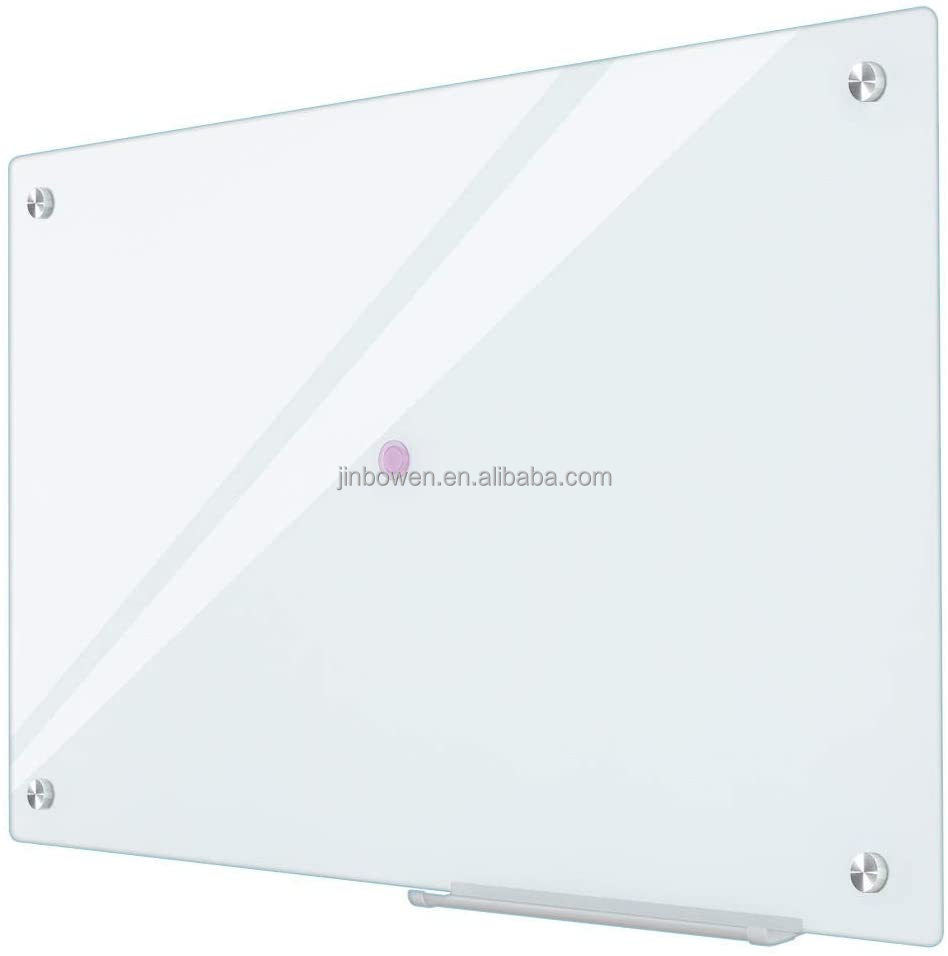 Large size 48*60 Acrylic Tempered glass wall mounted colorful magnetic glass marker board in any size with 12pcs strong magnets