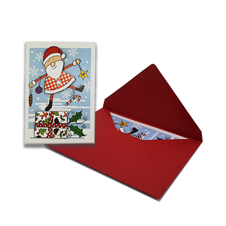 Wholesale OEM Customize bulk packs kid handmade pop up gold foil blank printing greeting card mini Christmas card