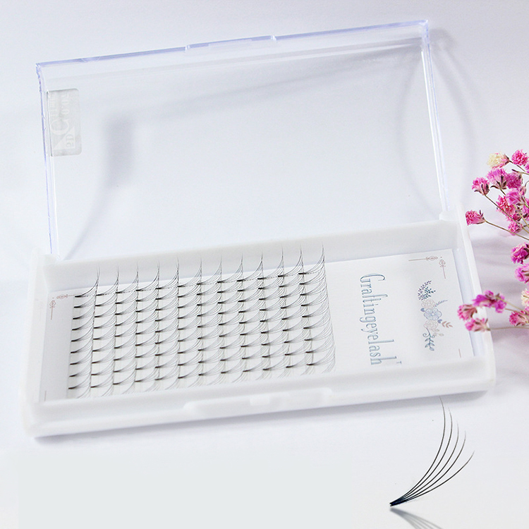Wholesale private label eyelashes lash vendors natural Premade Fans 5D Individual cluster volume eyelashes