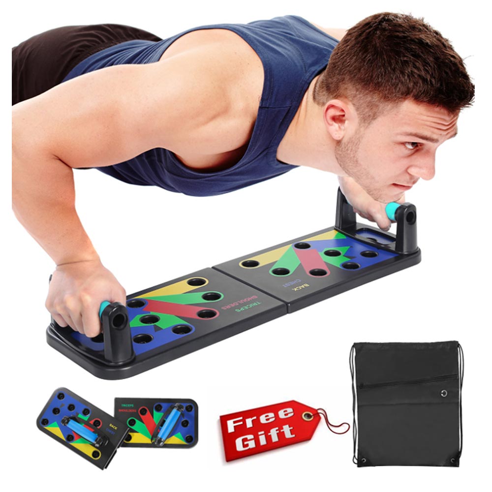 Portable Multi-function Foldable Home Fitness Strength Exercise Pushup Push-Up Rack Handle Stand Push-Up Board