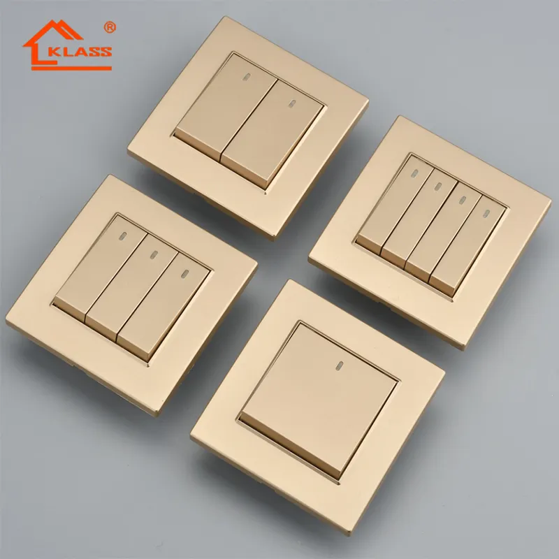 Modern Design mechanical 16A Gang Way light Switches decorative child protection electric single double wall switch and socket