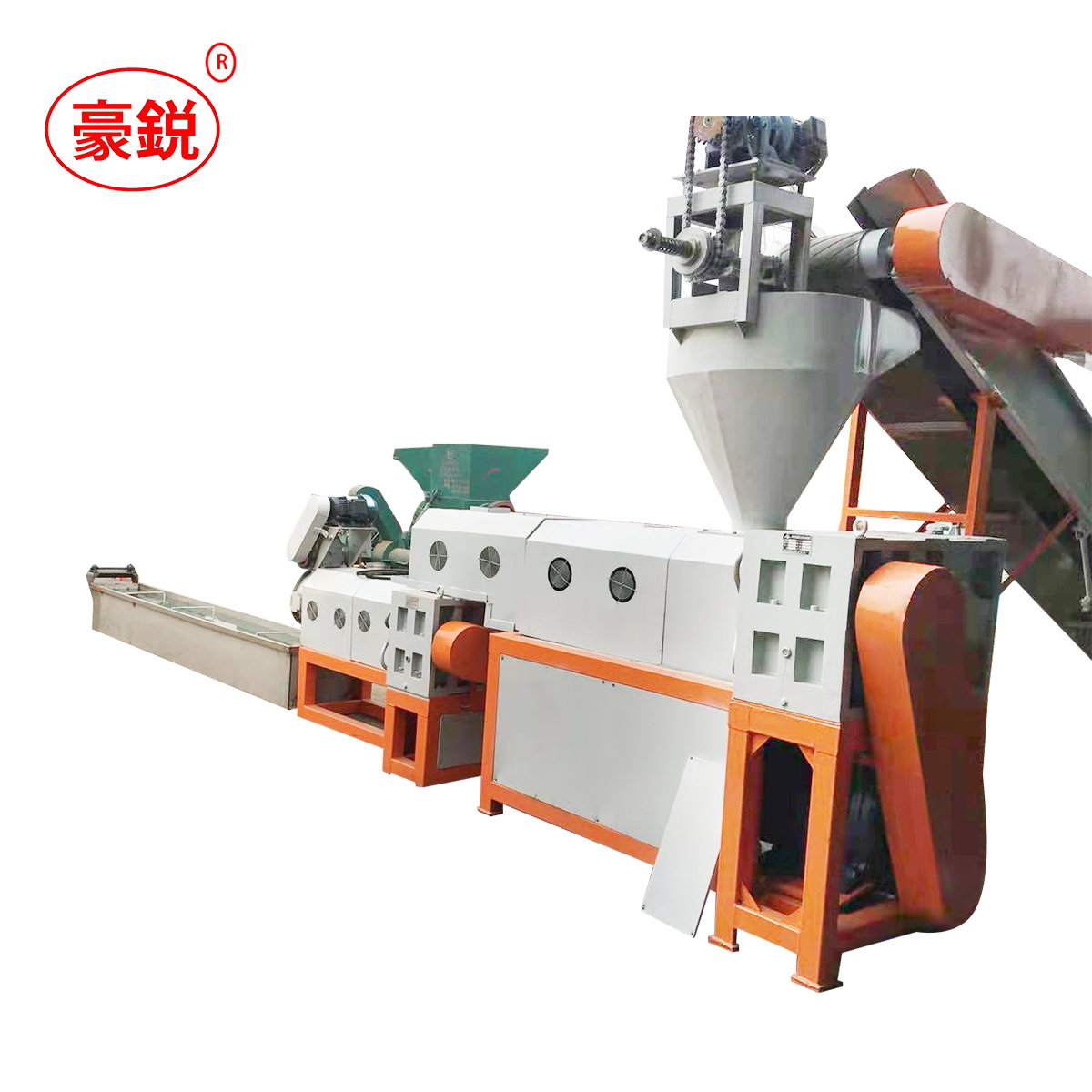 Haorui Good Sale pp/pe film/bags plastic pellets granulating line Waste Plastic Extruder Machine