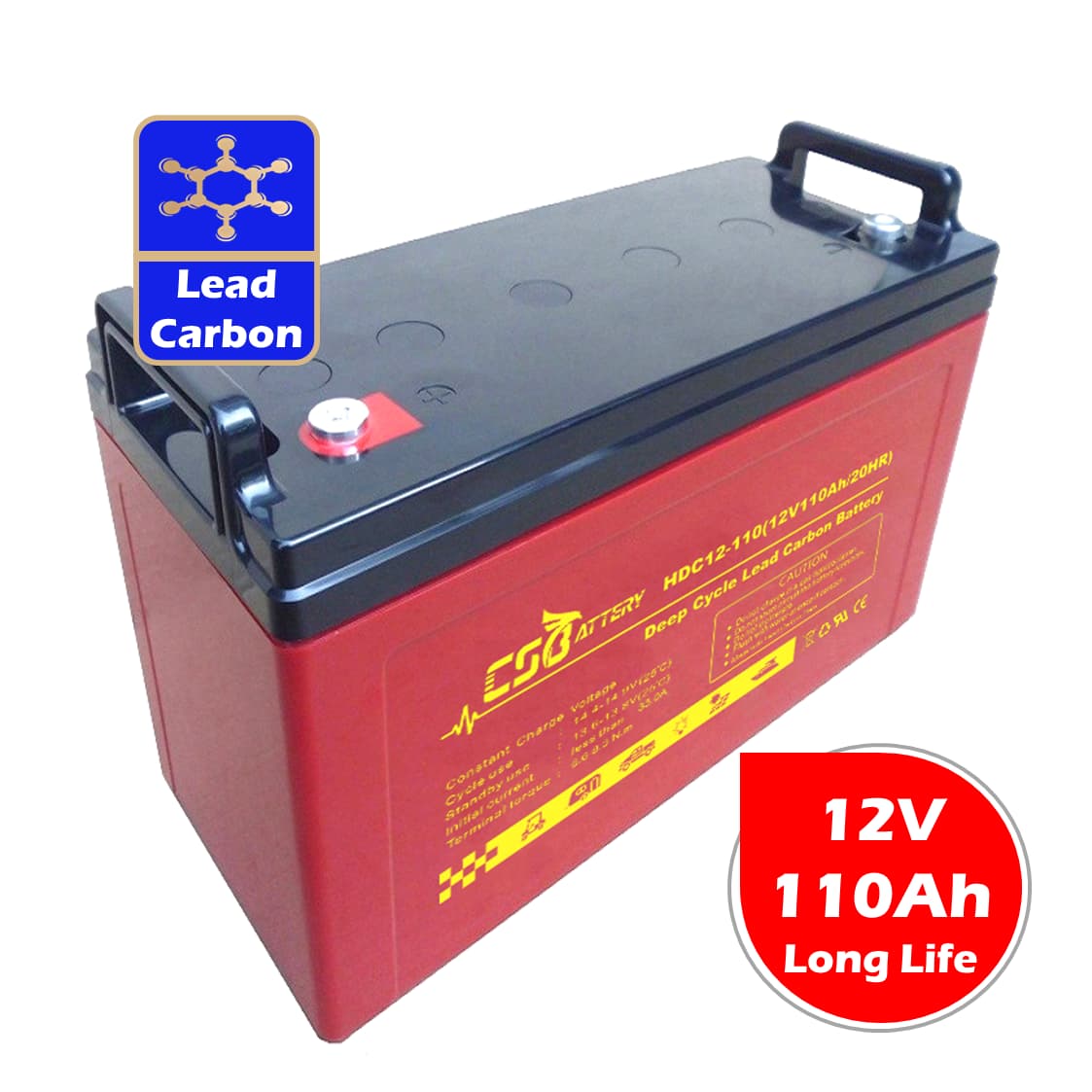 CSBattery HDC12-110 12V 110Ah solar power storage Lead carbon batterie for block economy battery China manufacturer VS:Trojan/