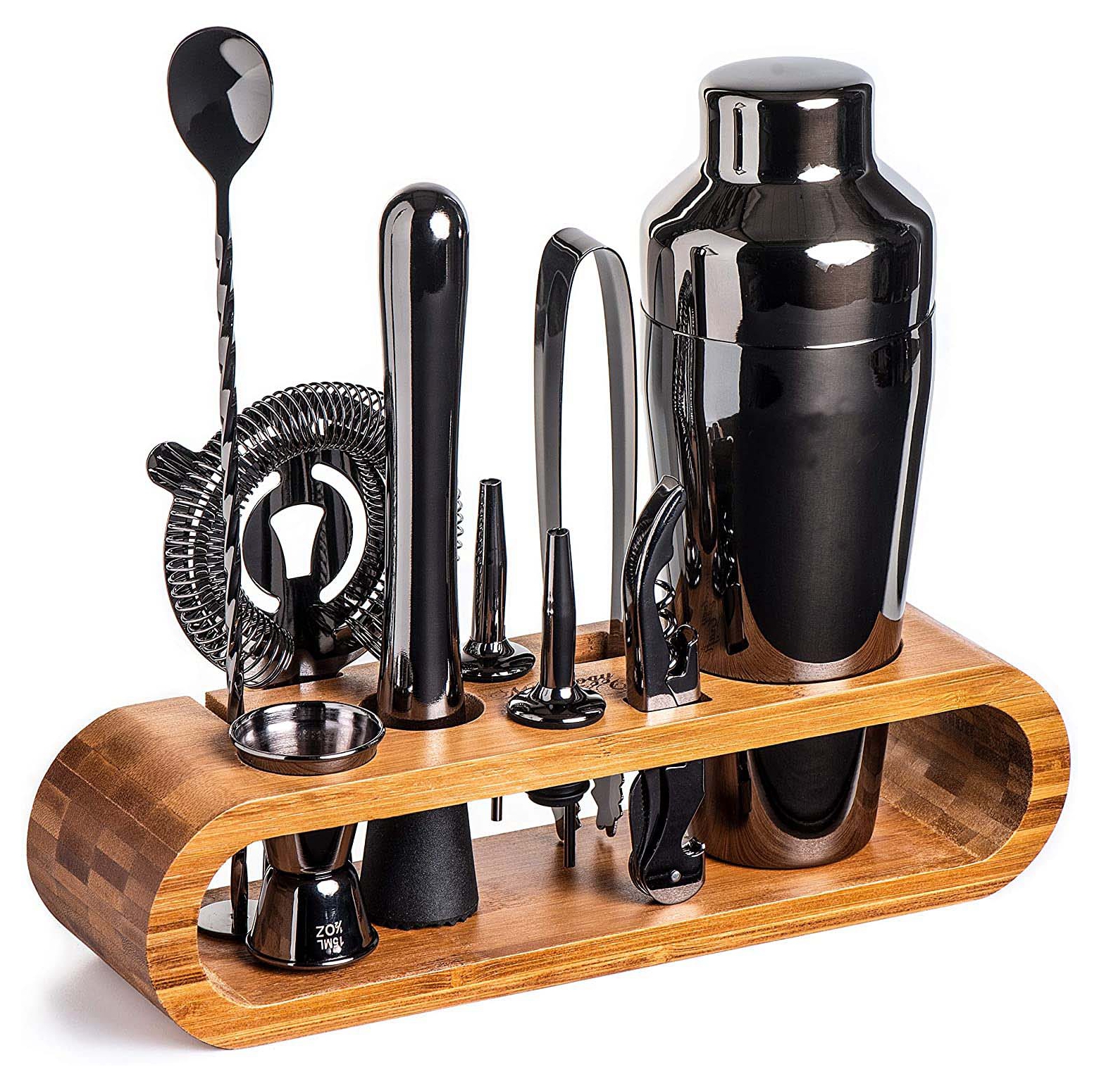 Newest design top quality black novelty cocktail shaker wine shaker bar tools