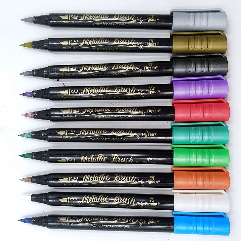 2021 Creative Multi functional Fingertip Gyro Pen with LED Light Reduce Pressure Stylus Ballpoint plastic metallic brush