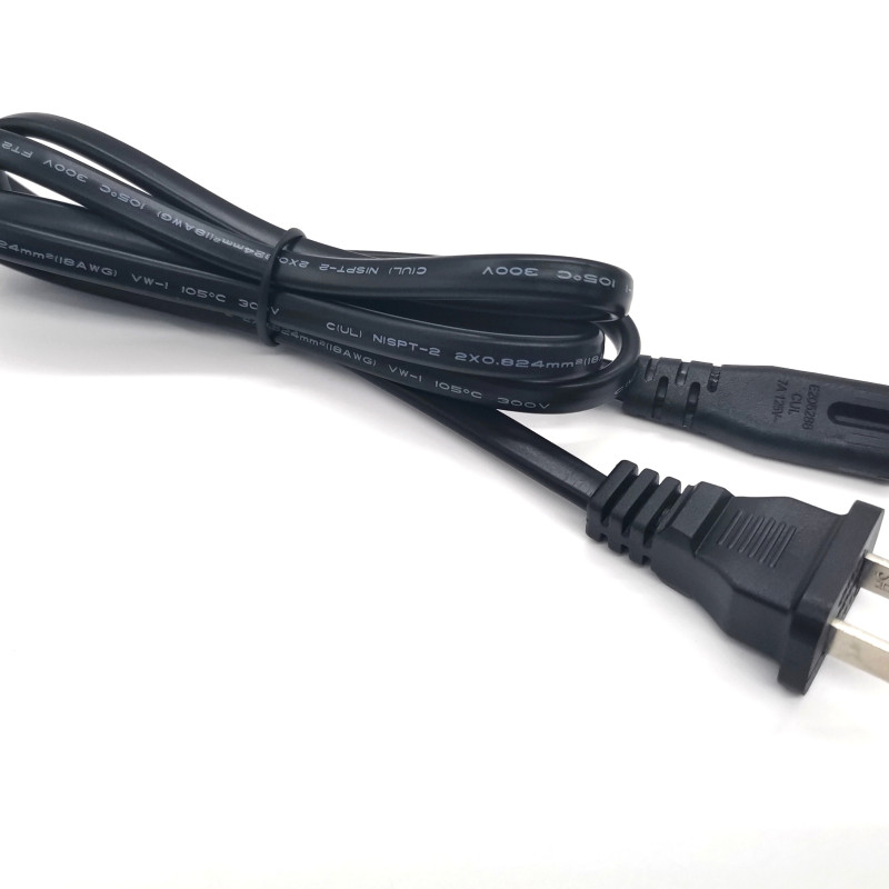 US Standard USA AC Power Cord Free Sample 2 Pin Plug Power Cable For Computer.