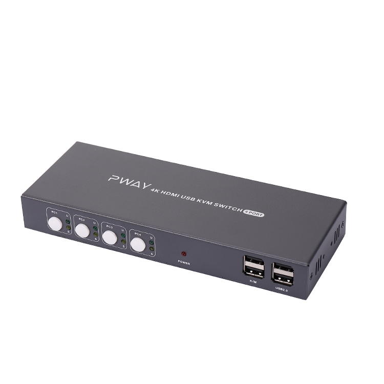Оптовая продажа с завода, 4K OEM ODM 4-портовый KVM, 4 входа, 1 выход, переключатель HDM I KVM
