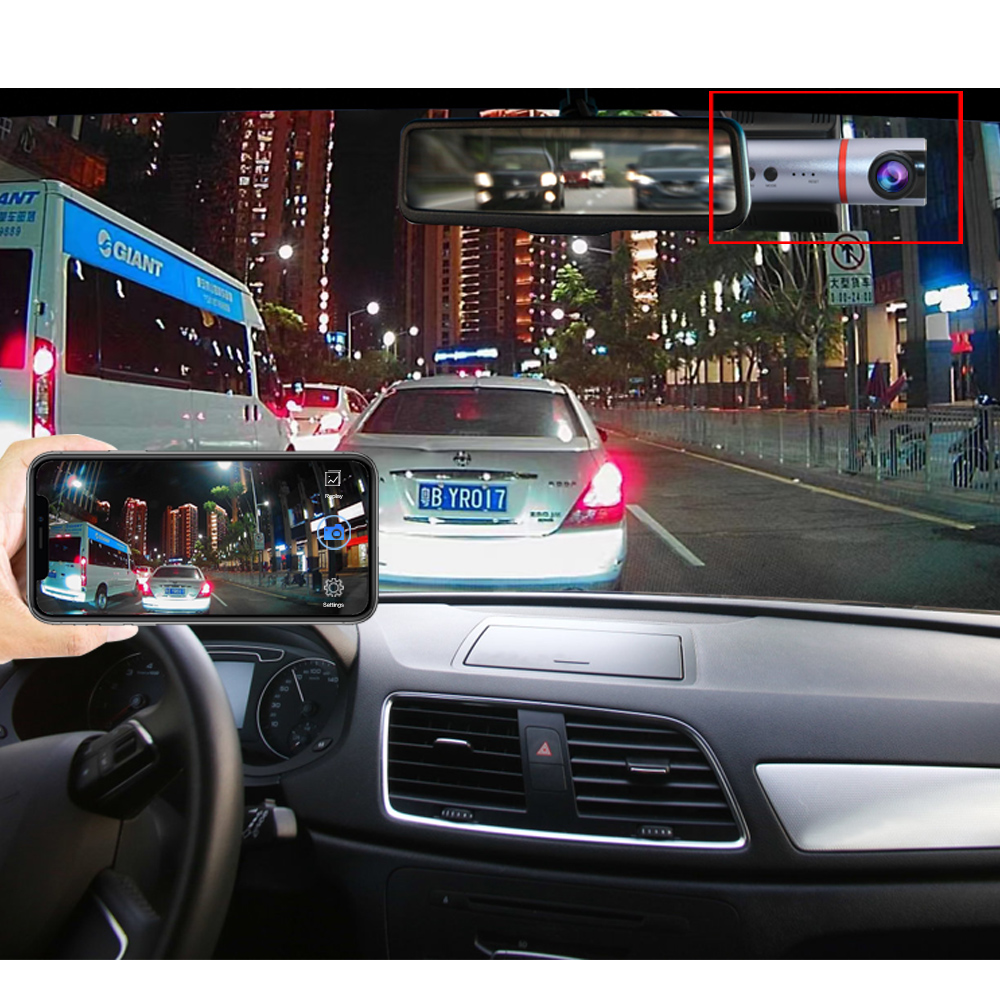 Smartour 1080P Wifi HD Night Vision Driving Recorder Car DVR Video Recorder Hidden Night Vision Car Camera 130 Wide Angle