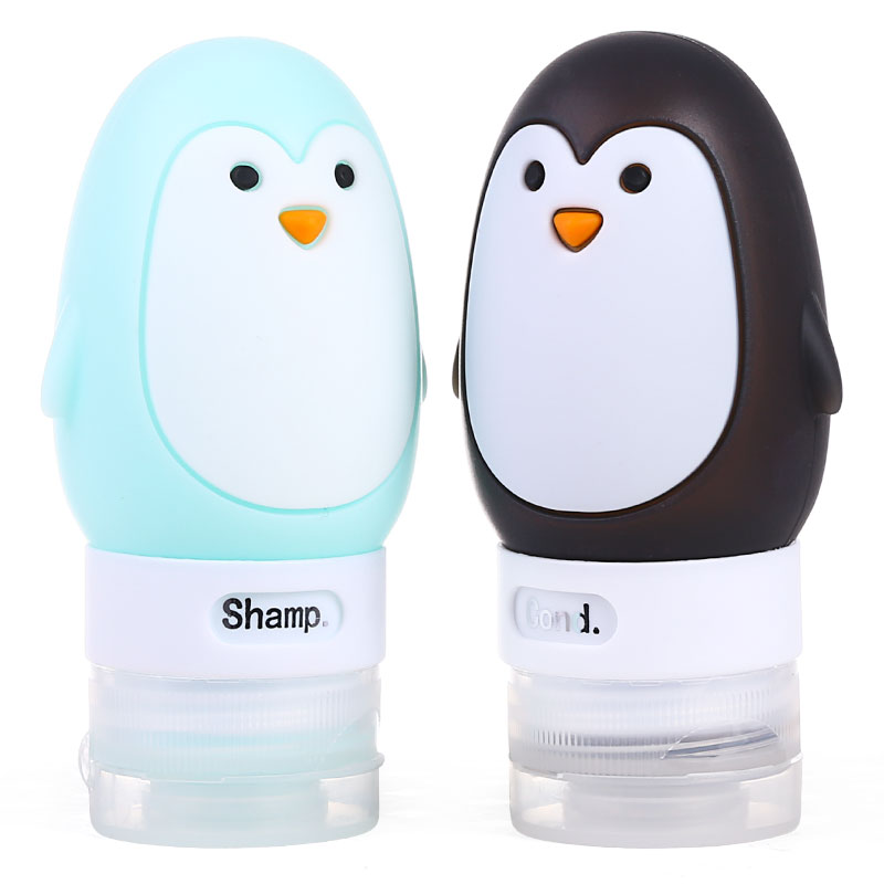 Innovative Soft Squeeze Smart Lotion Makeup Eco Friendly Small Refill Penguin Silicone Travel Bottle