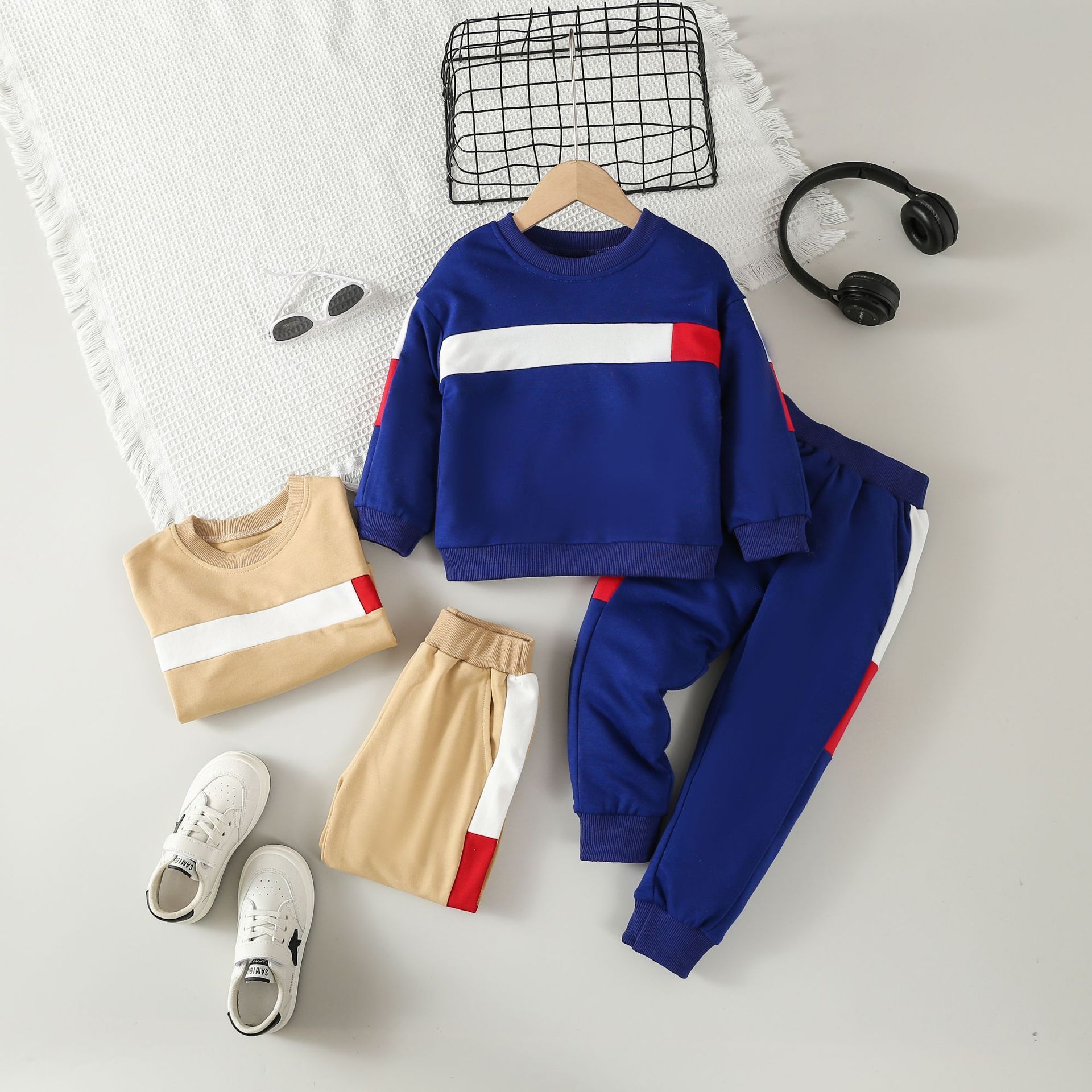 Hot selling whosale new children's fashion spring and autumn long sleeve two-piece set boys' sports trousers set casual suit