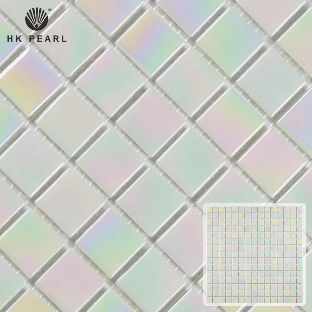 Cheap Mosaics Swimming Pool Tile White Tiles Decorative Hot Melt Glass Mosaic Wall Tiles