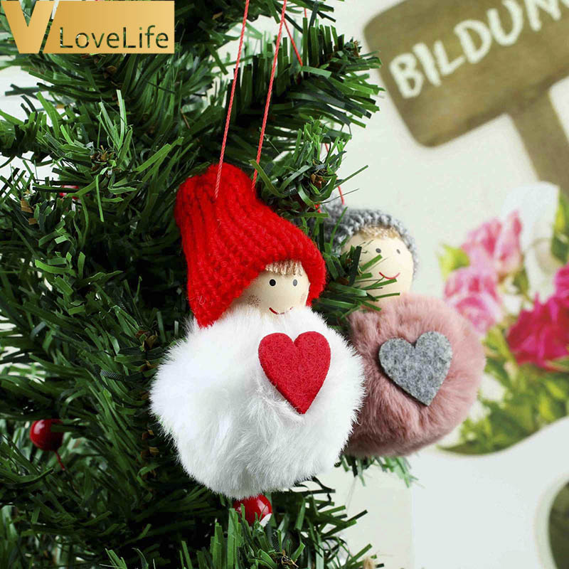 Vlovelife 1 шт. 9*6 см рождественские Висячие Подвеска для маленькой девочки свитер, шапку, плюшевые подвесные куклы украшения для рождественской вечеринки декор