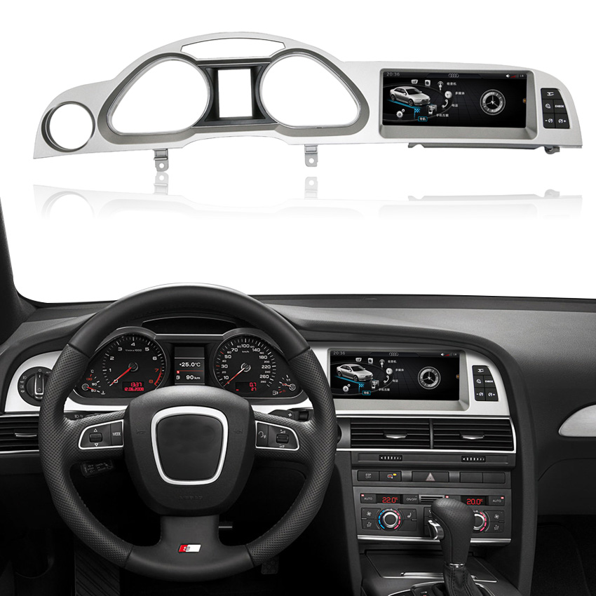 Автомобильный радиоприемник 8,8 дюйма для Audi A6, Android 2005, 4 + 32 ГБ, 4 ядра, видео, мультимедиа, с оптоволоконной коробкой 2009-