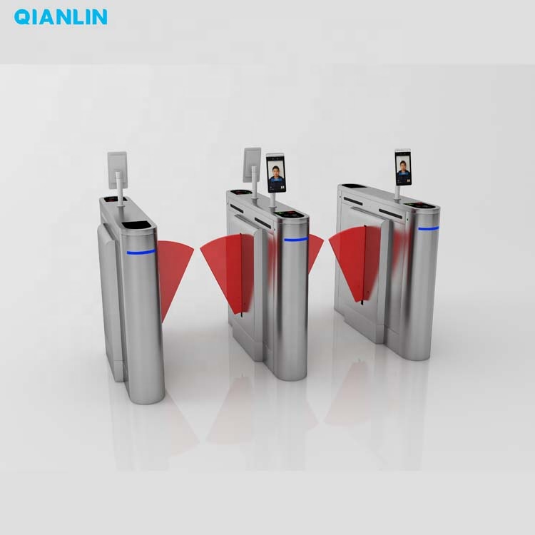 High security RFID optical face recognition pedestrian access control swing turnstile barrier speed gate system for hotels
