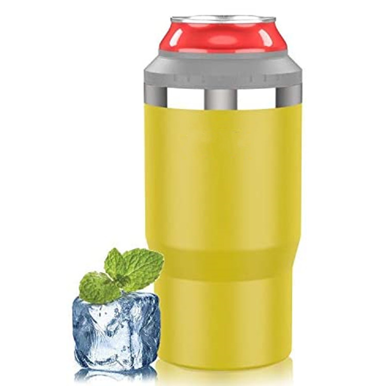 4-в-1 пива coozies изоляцией из нержавеющей стали с двойной стенкой 18/8 узкие может охладитель для детей возрастом от 12oz тонкий банок
