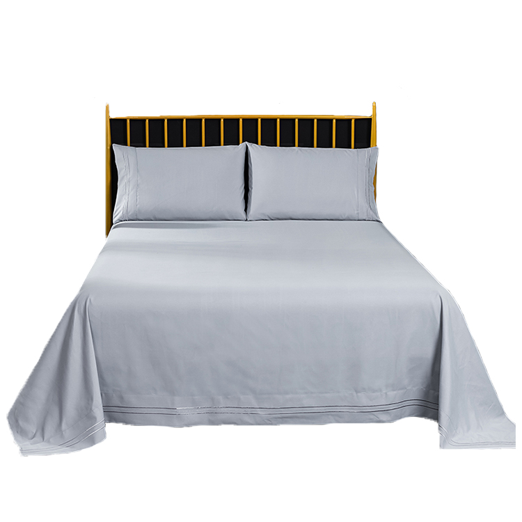 New Style Super Soft Brushed Microfiber Fitted Sheet Set with Three Line Embroidery Bed Sheet Bedding Set