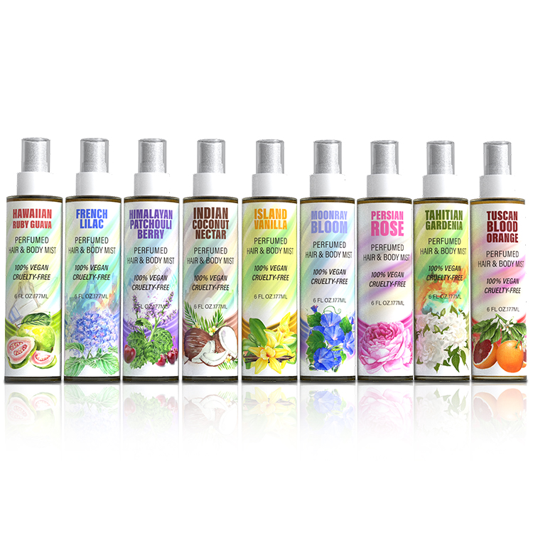 Christmas Gift 100% Vegan Cosmetic Wholesale Moonray Bloom Body Fragrance Mist Women's Perfume Hair Mist Private Label