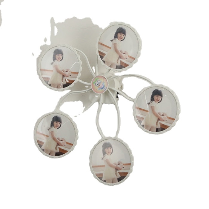 Aluminium Alloy Round Canvas Frame Photo Led Crushed Glass Mirror Preserved Fresh Flowers With Photo Frame