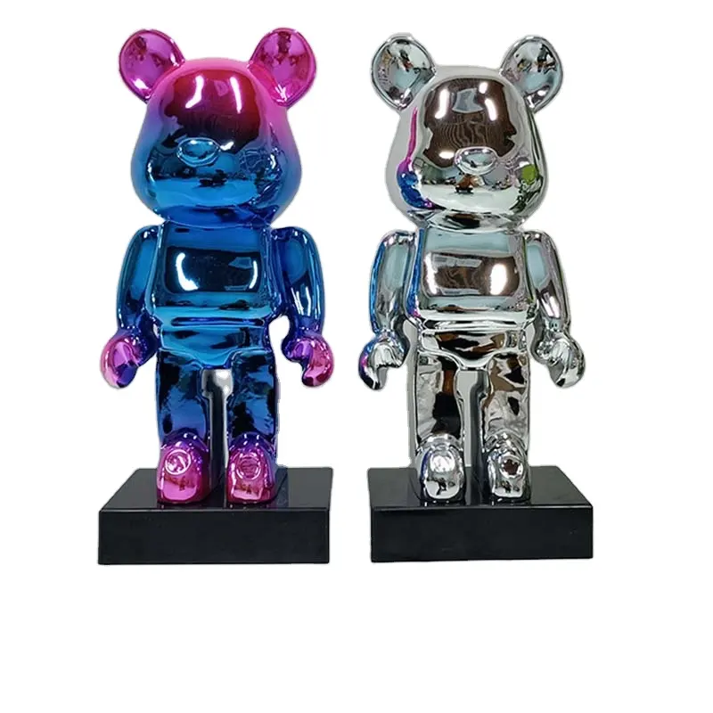 Electroplated violent bear ornaments mall decorative window sculpture model room soft decoration FIBERglass plating figures