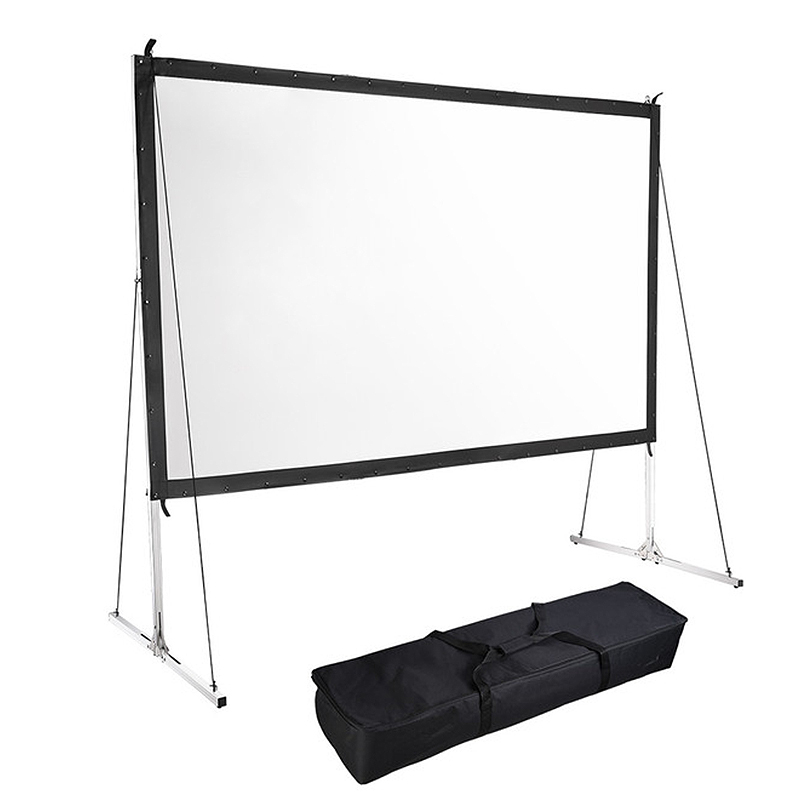 XJK 100inch Outdoor Projector Screen with Stand 16:9 4K Ultra HD FastFolding Portable Movie Theater Cinema Projection Screen