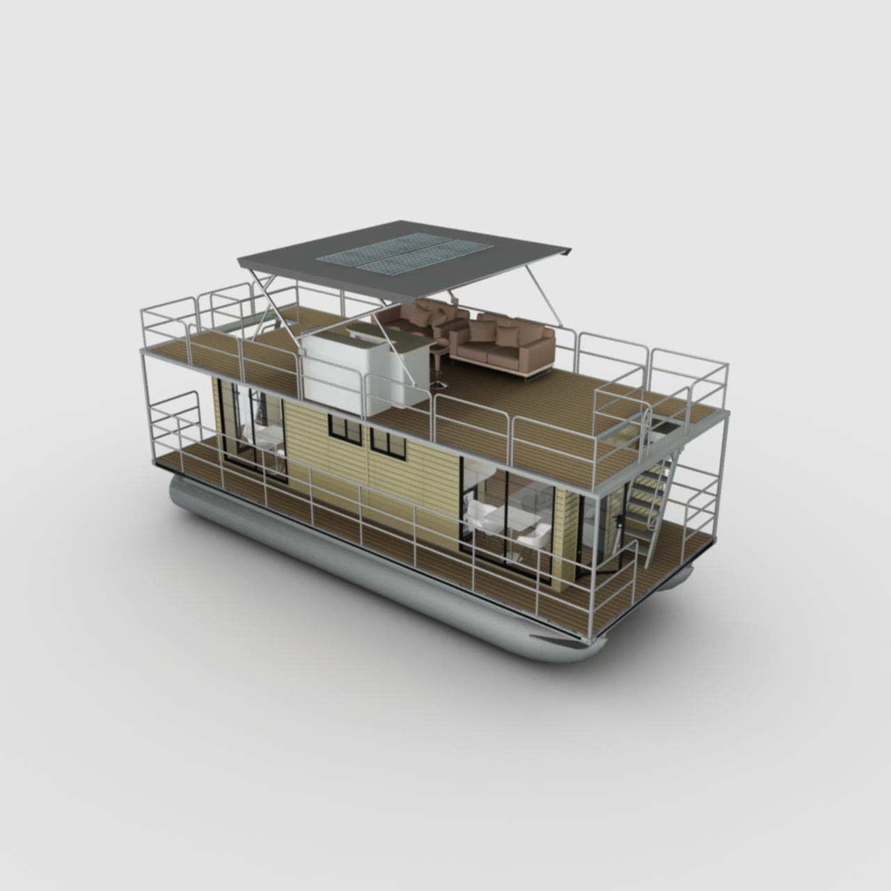 10m 33ft Hot Selling Aluminum Pontoon Luxury Style House Boat for Family Using