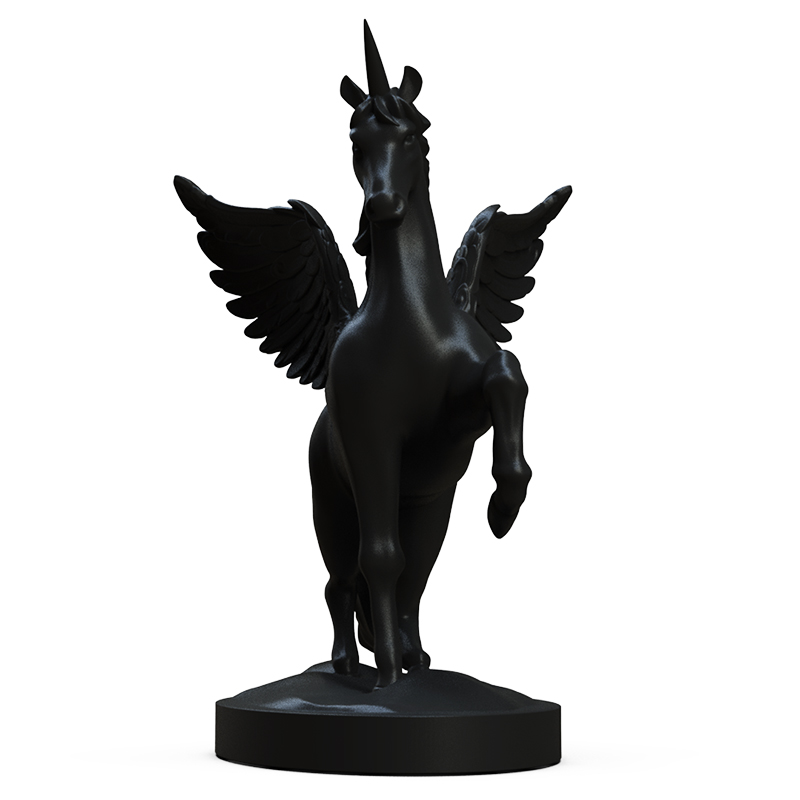 Personalized home garden decor handmade mini 3d animal horse sculpture custom resin craft mystical black angel unicorn figurines
